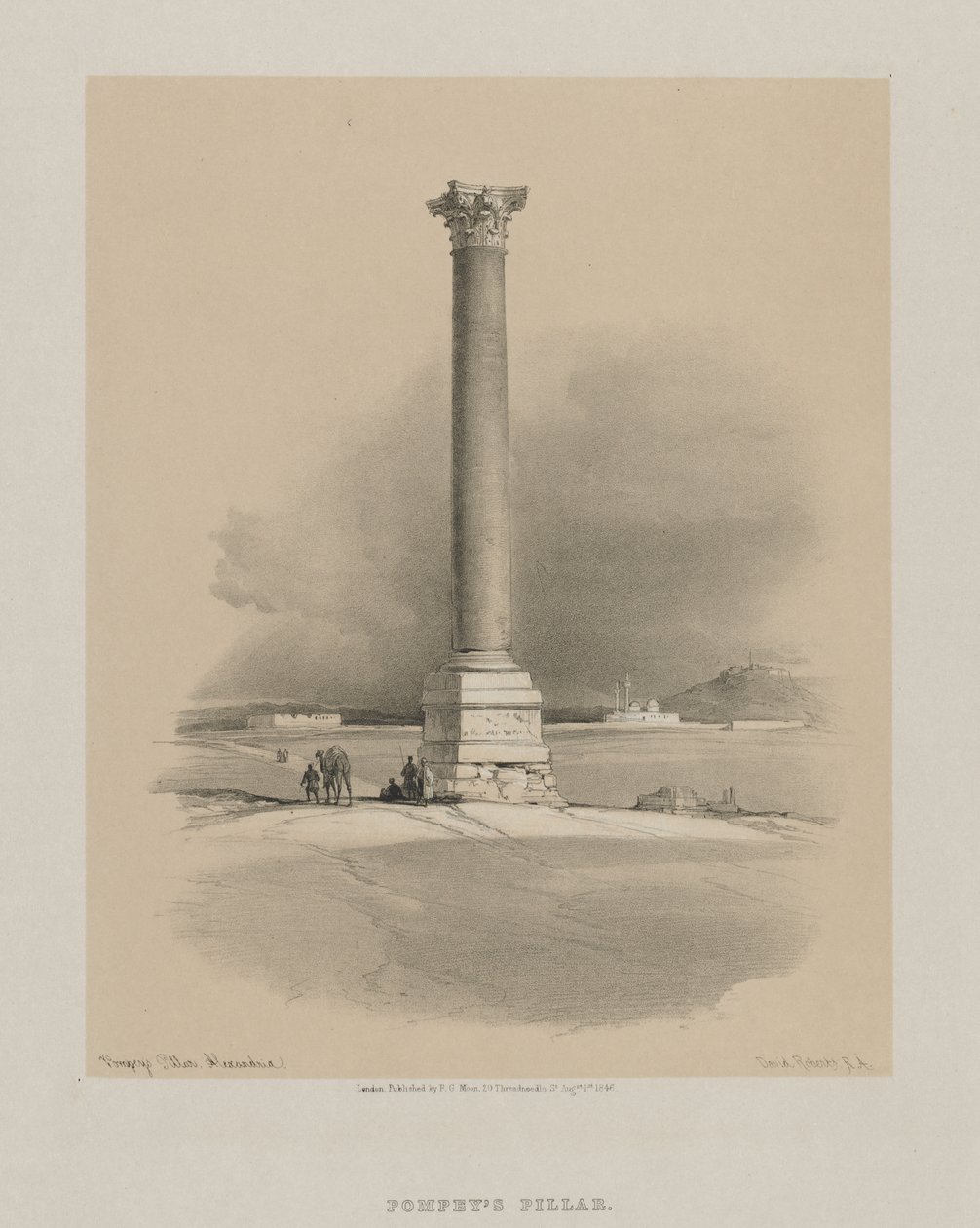 Egypte en Nubië, Deel I: Pompeiuszuil, Alexandrië door Louis Haghe