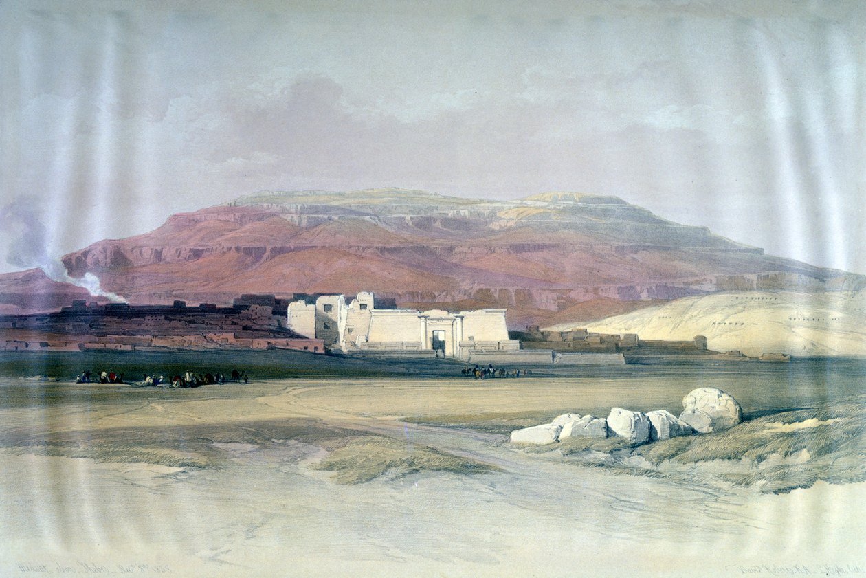 Medinet Abou, Thebe, 8 december 1832, Egypte, 19e eeuw door Louis Haghe