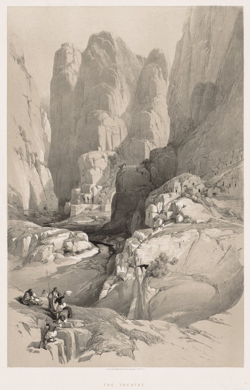 Het Heilige Land, Syrië, Idumea, Arabië, Egypte & Nubië (Vol. III): Ingang naar Petra door Louis Haghe