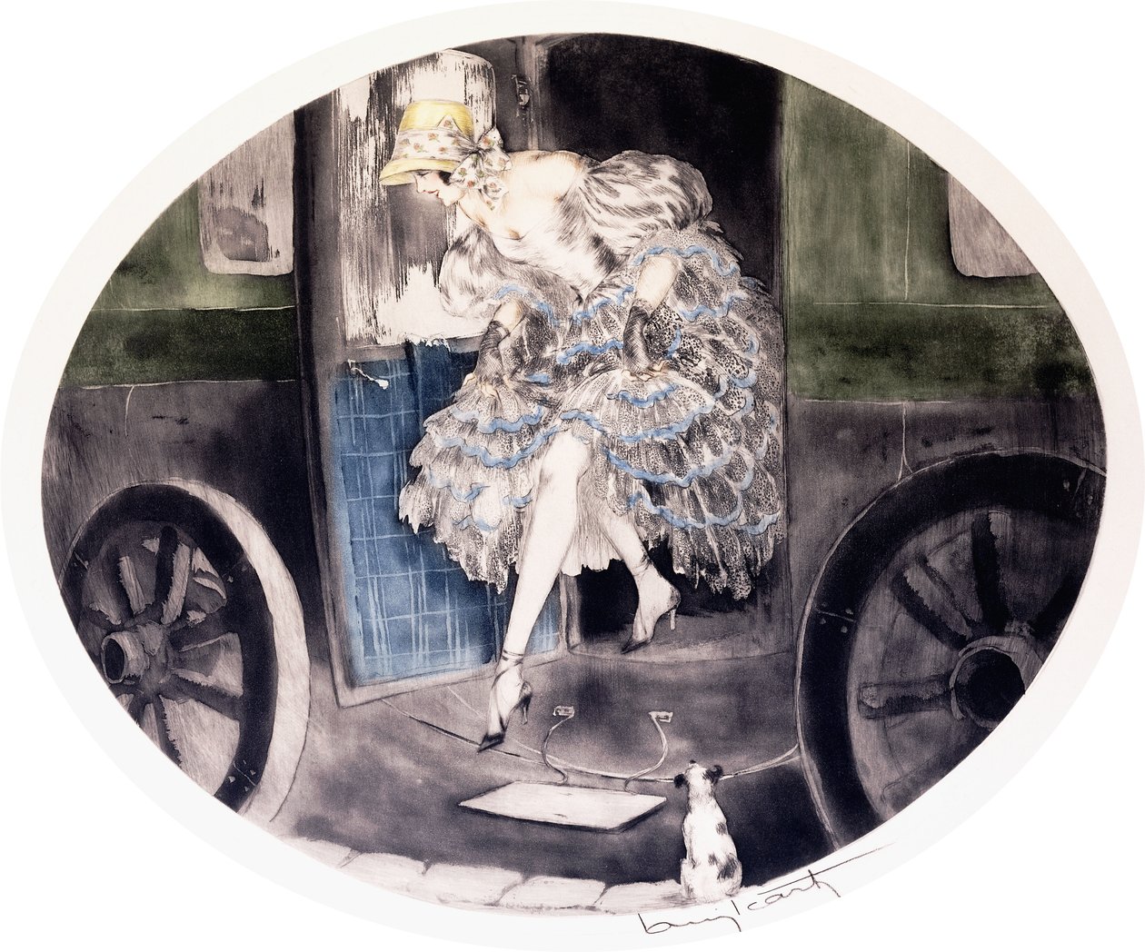 Uitstappen uit de Koets, c.1920-1930s door Louis Icart