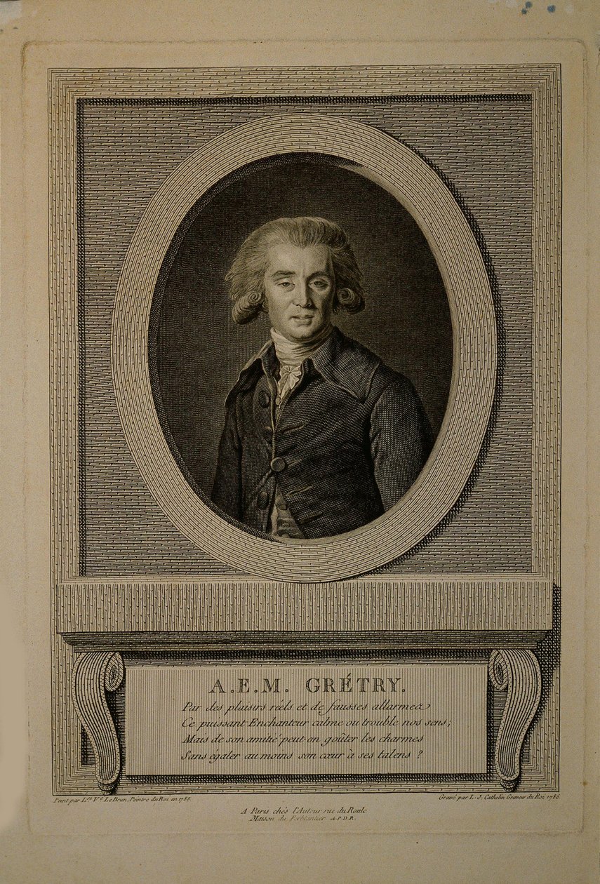 Portret van de componist André Ernest Modeste Grétry 1741-1813, 1786 door Louis Jacques Cathelin