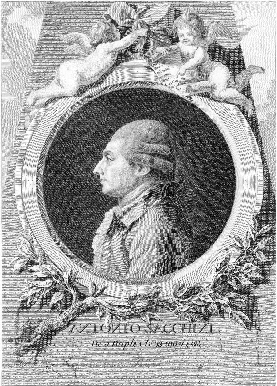 Portret van de componist Antonio Sacchini 1730-1786, 1781 door Louis Jacques Cathelin