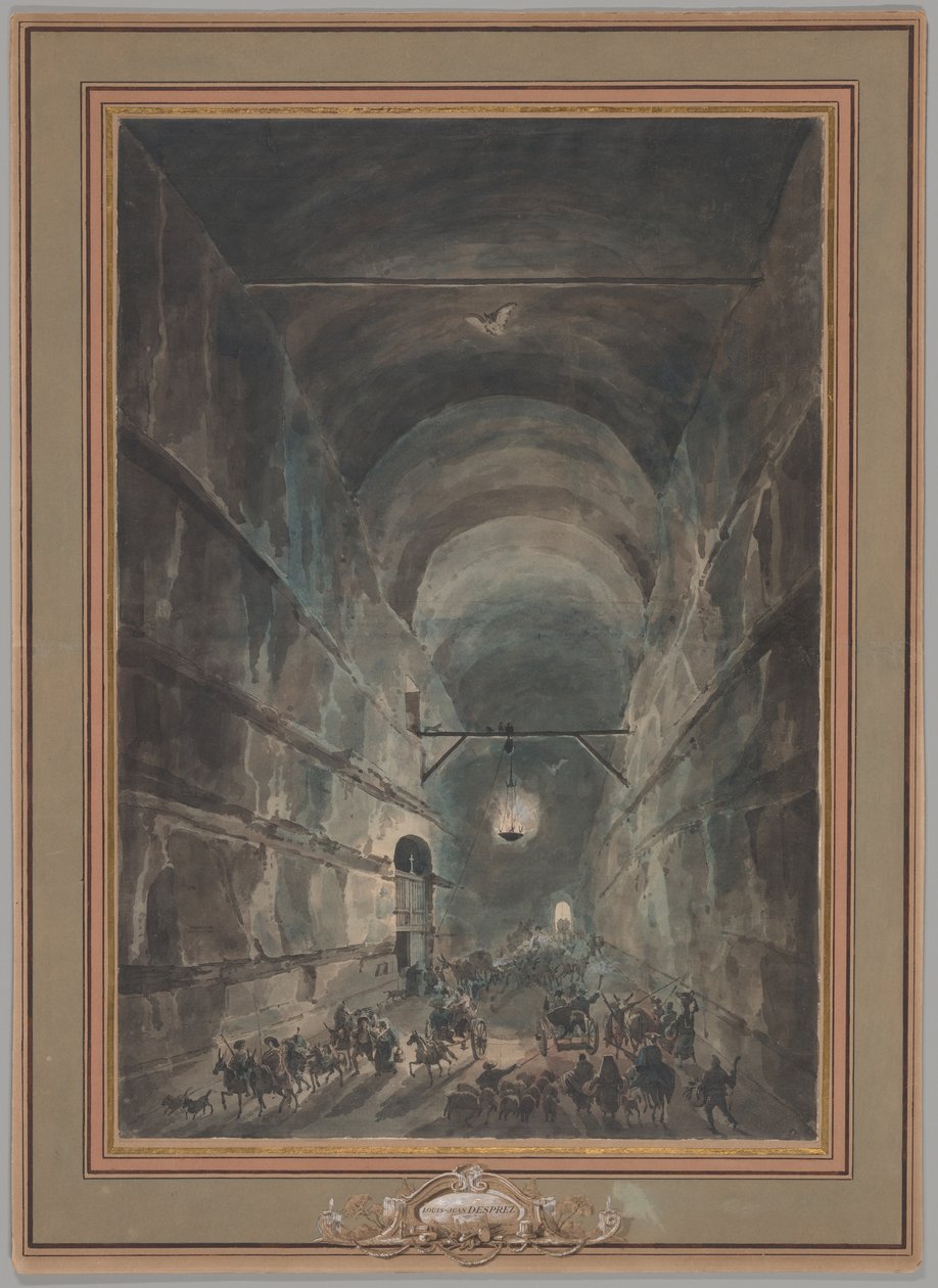 De Grot van Posillipo door Louis Jean Desprez