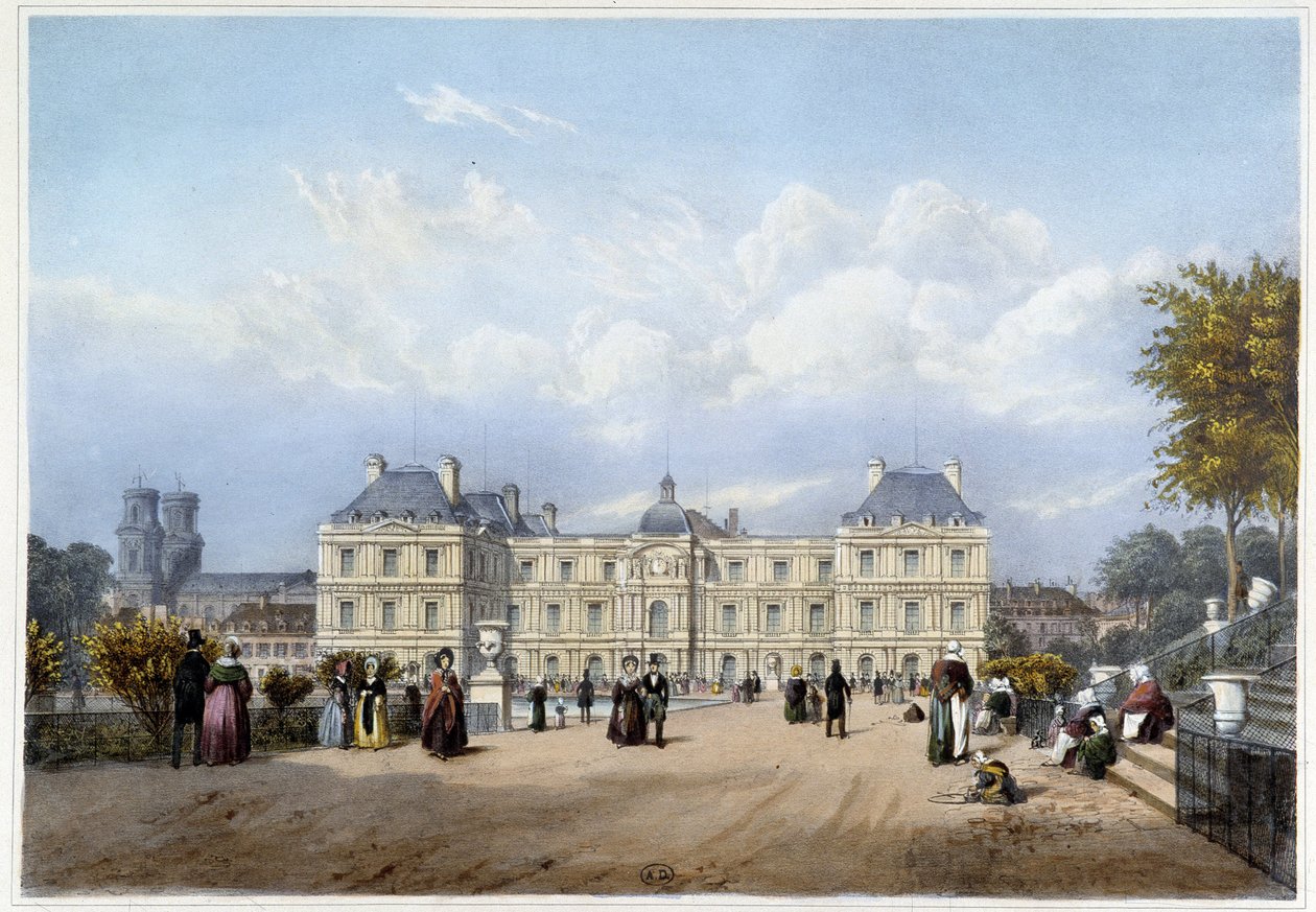 Le Palais du Luxembourg, aan de tuinzijde. In 