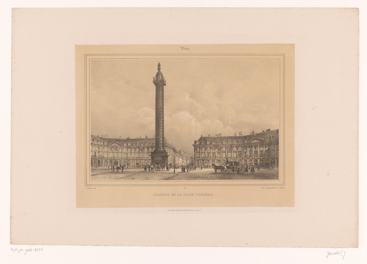 Zicht op de Colonne Vendôme door Louis Julien Jacottet