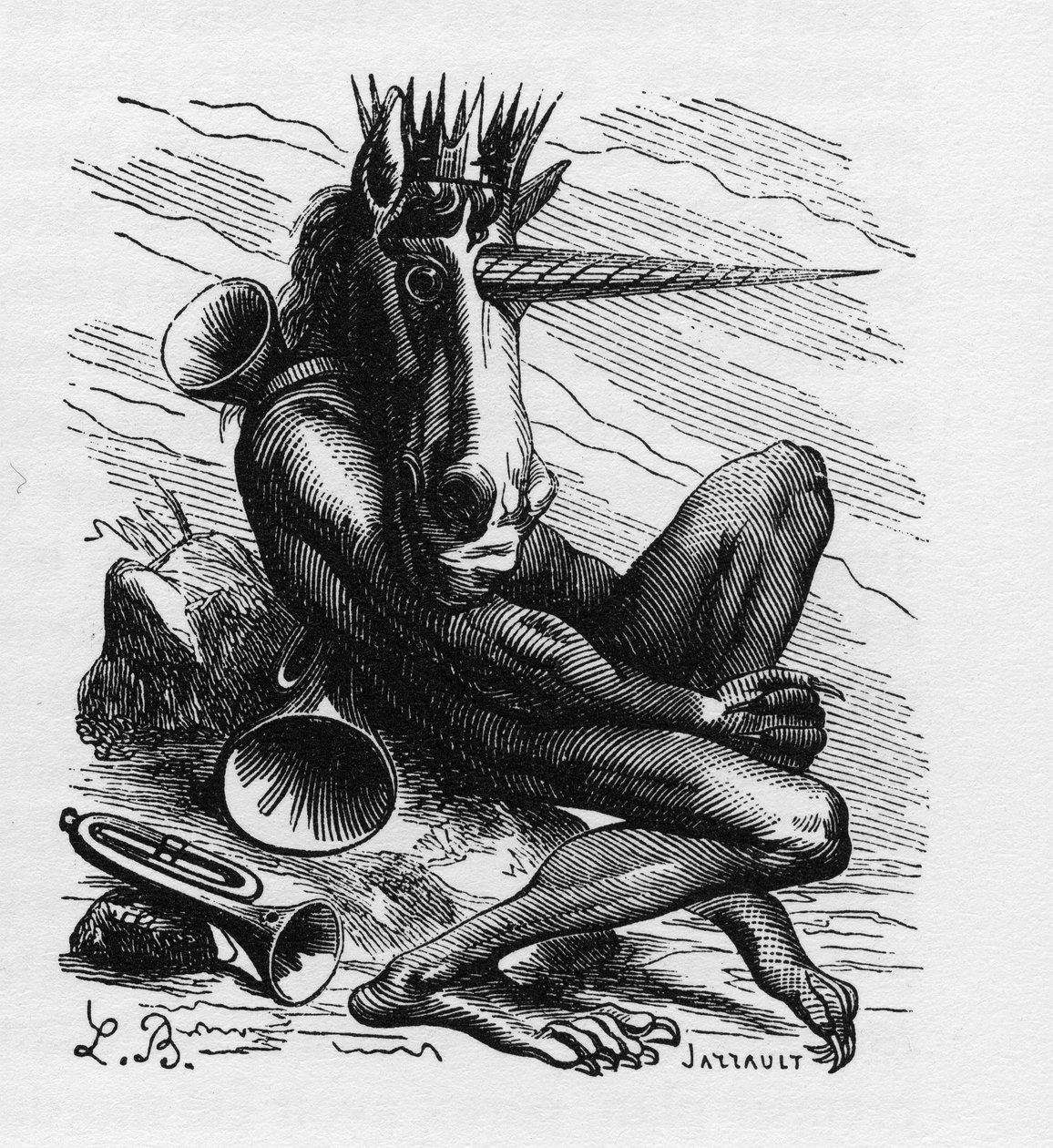Amduscias demon in de Ars Goetia - Amdusias - demon afgeleid van goetische overtuigingen (kunst en praktijk van de demonenvocatie) - in 