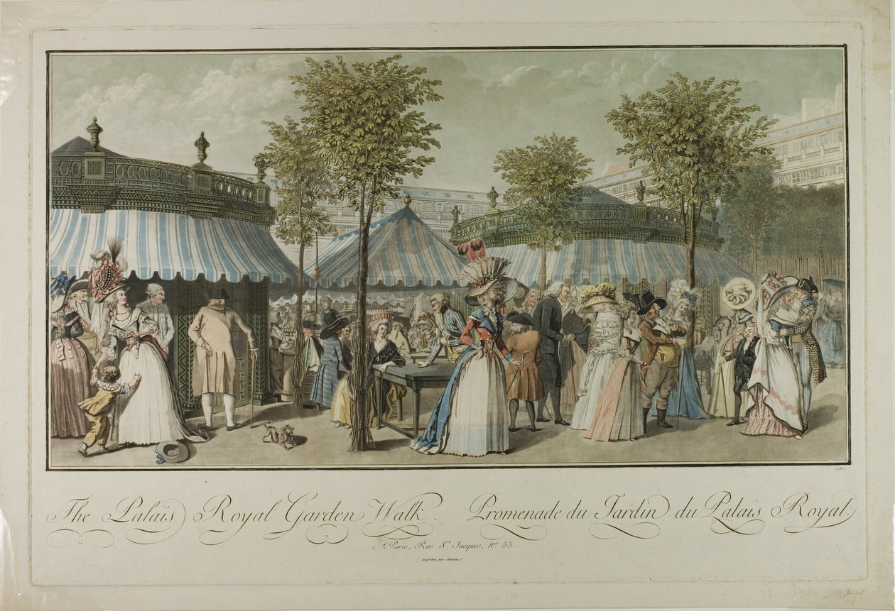 De tuinwandeling van het Palais Royal door Louis Lecoeur