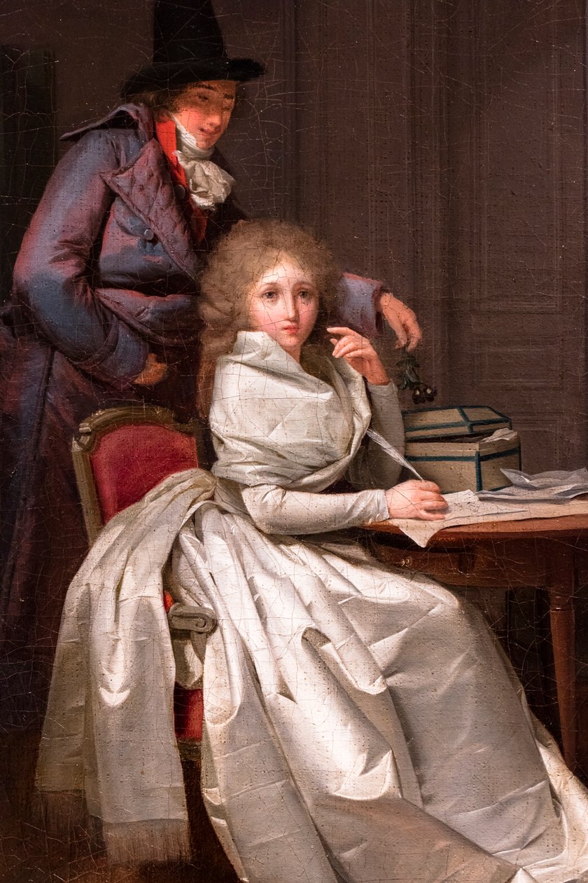 Een vrouw schrijft aan haar minnaar (of De brief), ca. 1789-1793 door Louis Leopold Boilly