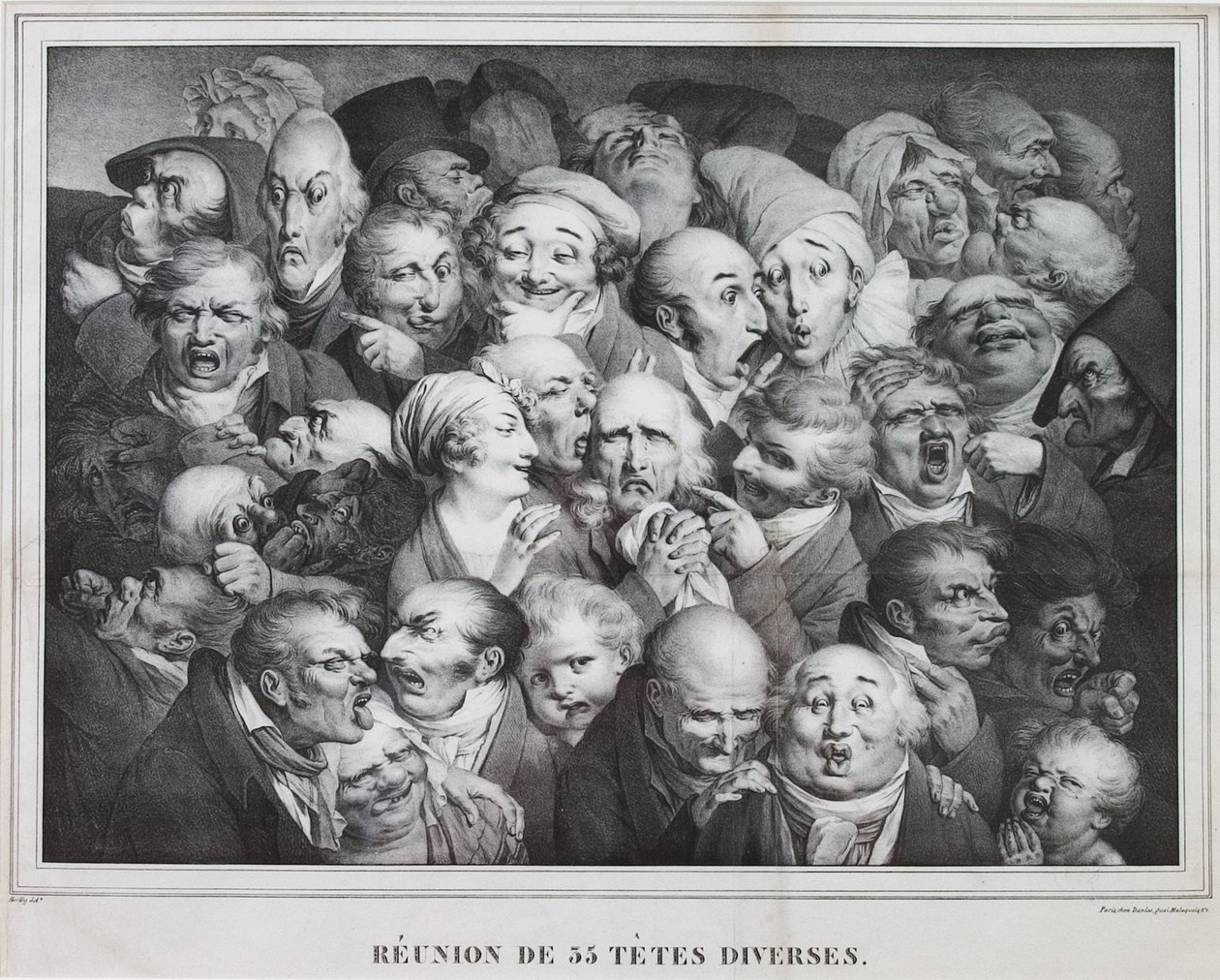 Groep van Vijfendertig Hoofden, 1825 door Louis Leopold Boilly