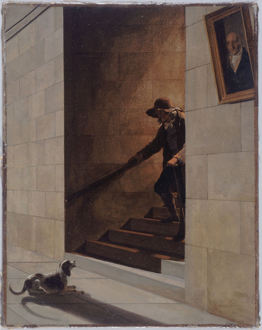 De afdaling van de trap door Louis Leopold Boilly