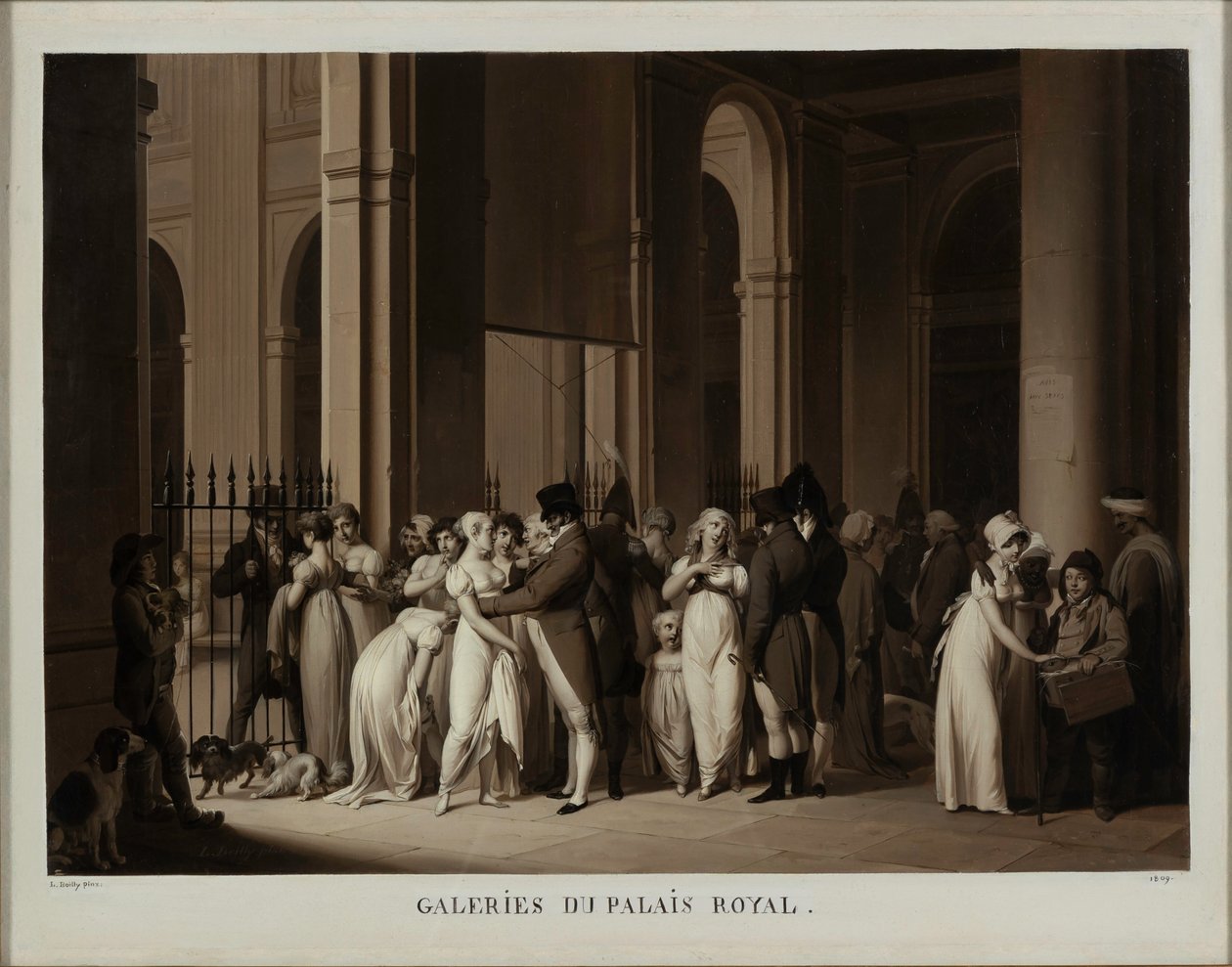 De Galerijen van het Palais Royal, 1809 door Louis Leopold Boilly