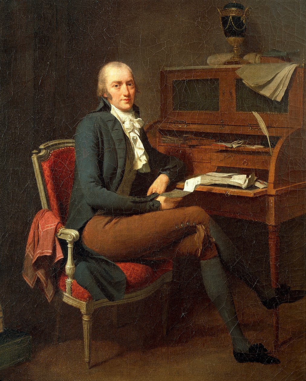 Portret van man zittend aan zijn bureau door Louis Leopold Boilly