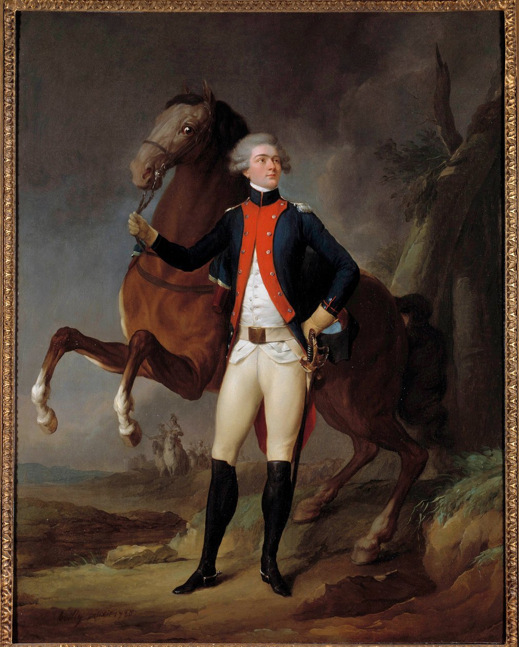 Portret van Marie Gilbert Mottier, Markies de La Fayette door Louis Leopold Boilly