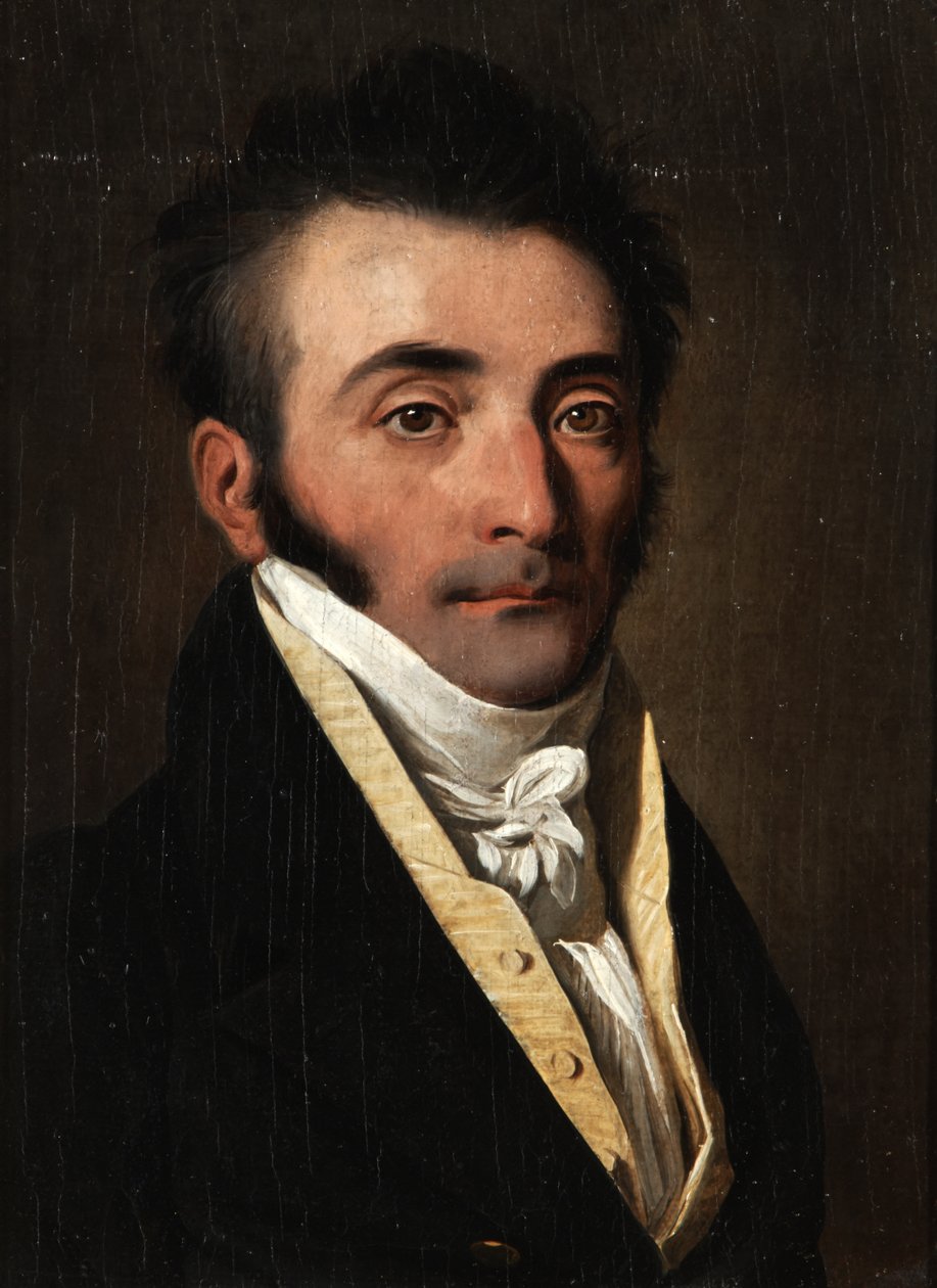 Portret van een man in een geel vest door Louis Leopold Boilly