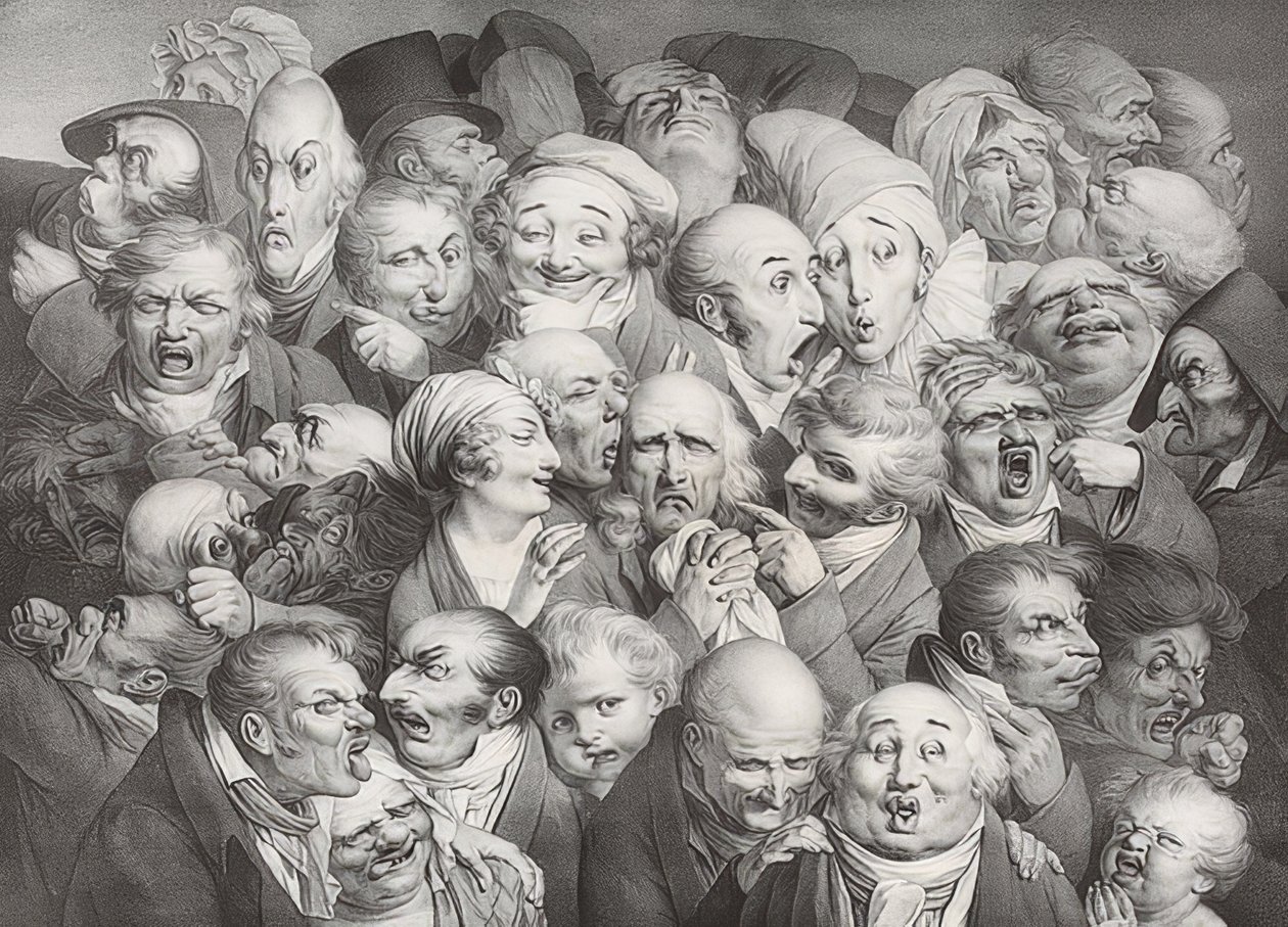 Réunion de 35 têtes diverses. 1825 door Louis Leopold Boilly