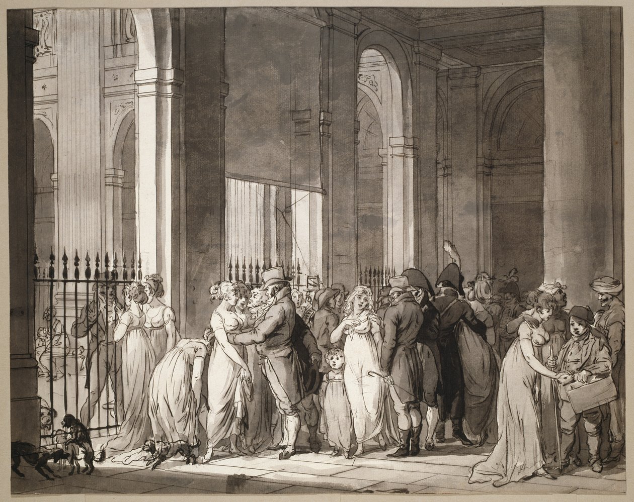 De Arcades bij het Palais-Royal door Louis Leopold Boilly