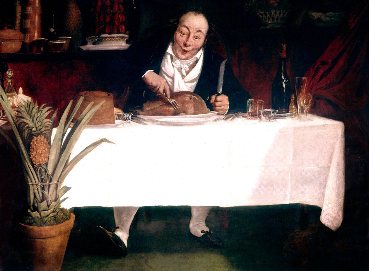 De lekkerbek: Man die kalkoen eet door Louis Leopold Boilly