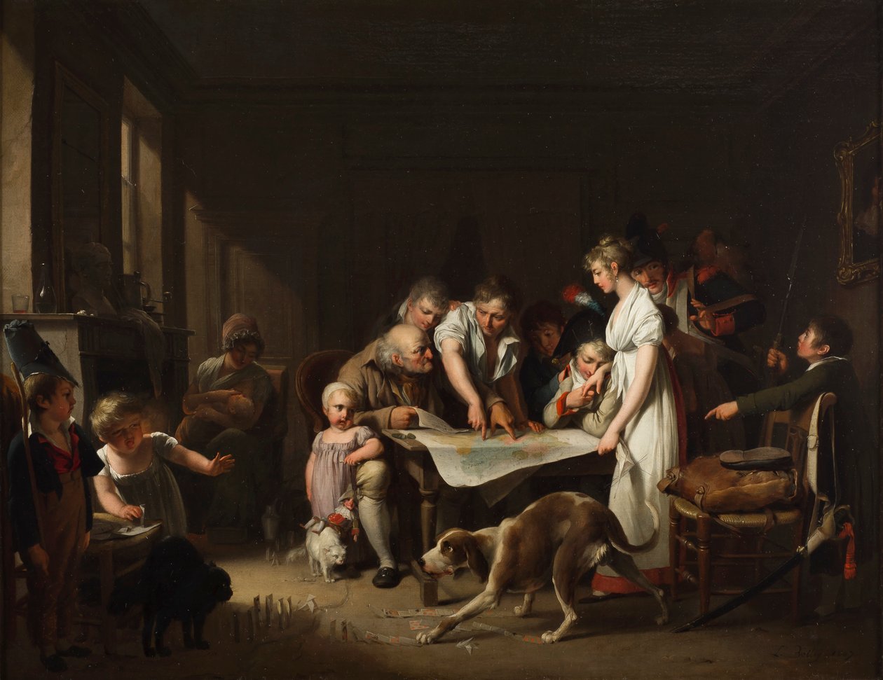 Het Lezen van het Bulletin van het Grote Leger door Louis Leopold Boilly
