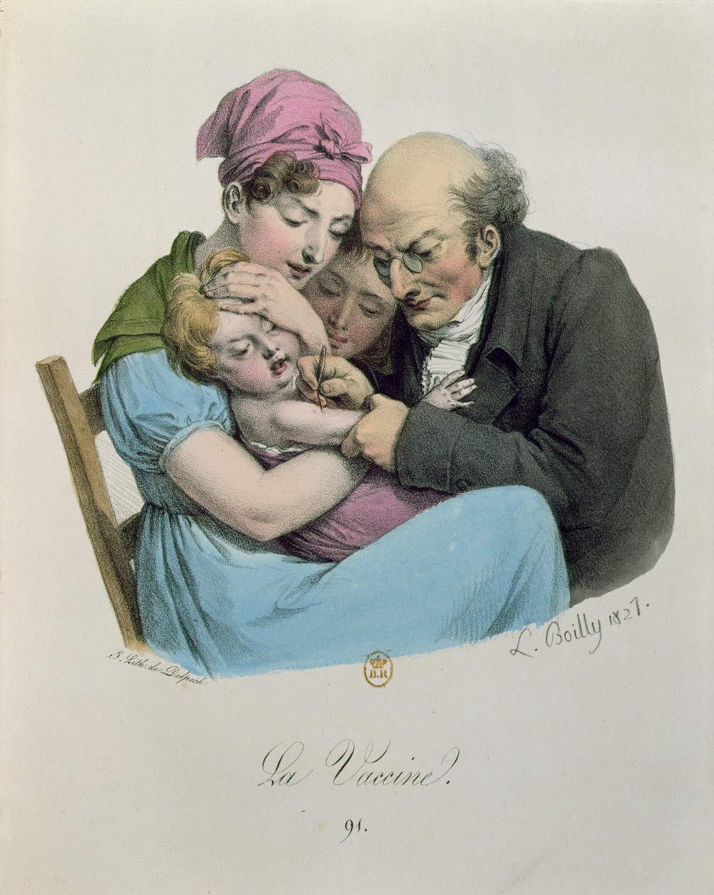 Het vaccin, gegraveerd door Francois Seraphin Delpech door Louis Leopold Boilly
