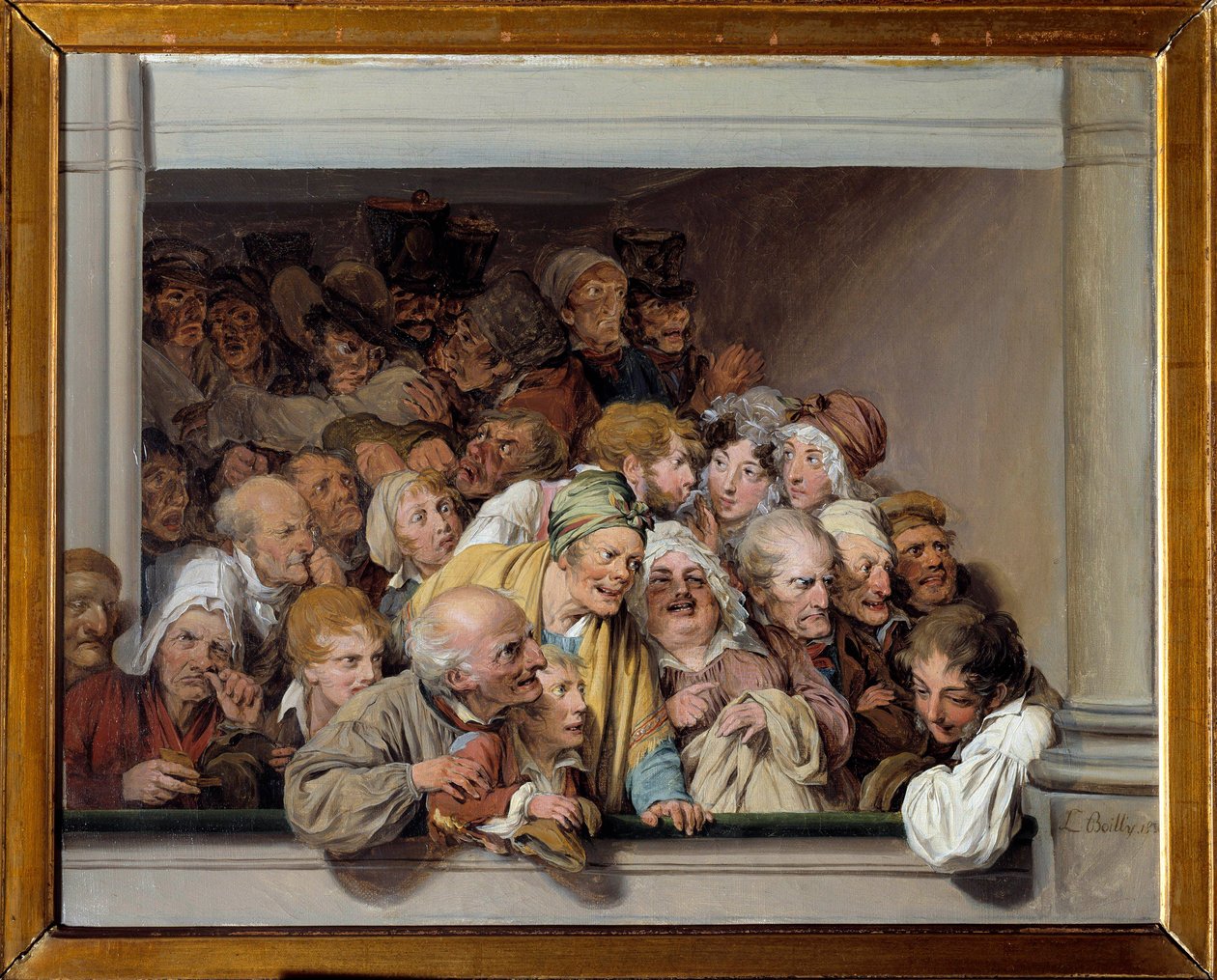 Een theaterloge, de dag van de gratis voorstelling door Louis Leopold Boilly