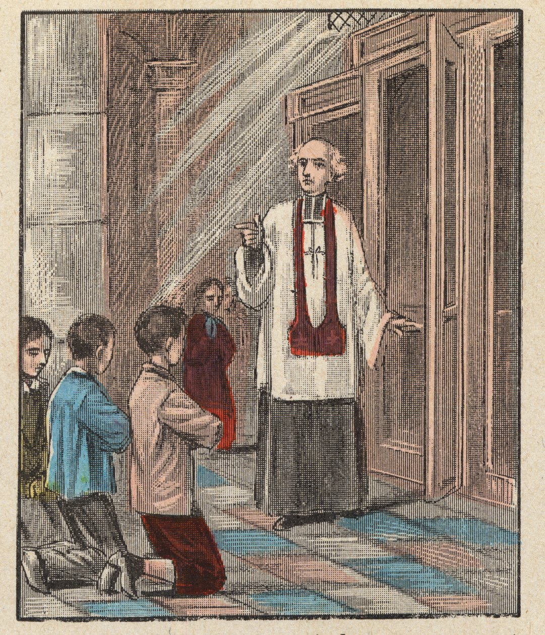 Voorbereiding eerste communie - Catechismus - Eerste communie voorbereiding - Gravure uit 