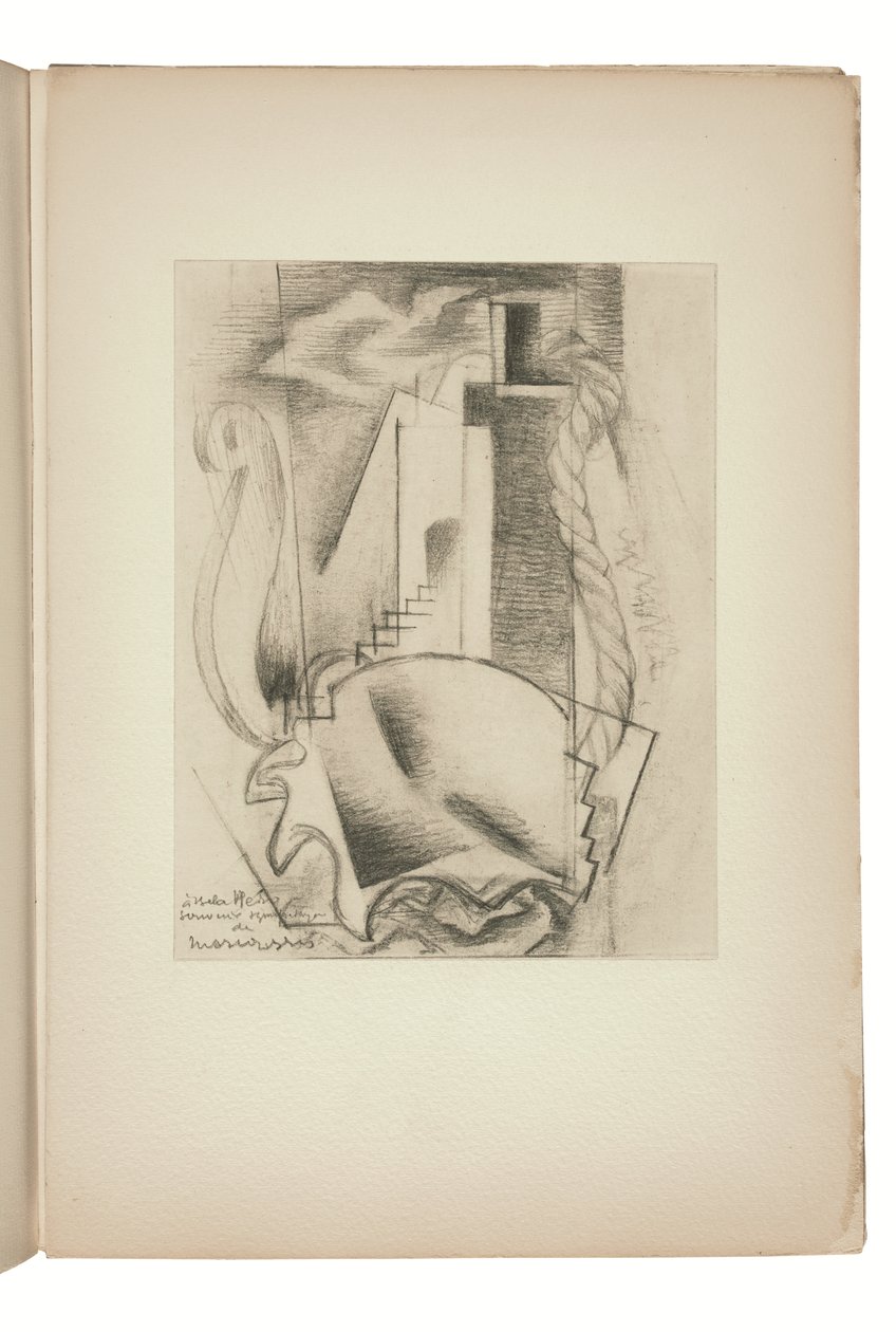 Pagina uit Indicateur des chemins de cœur Parijs, uitgegeven door Jeanne Bucher door Louis Marcoussis