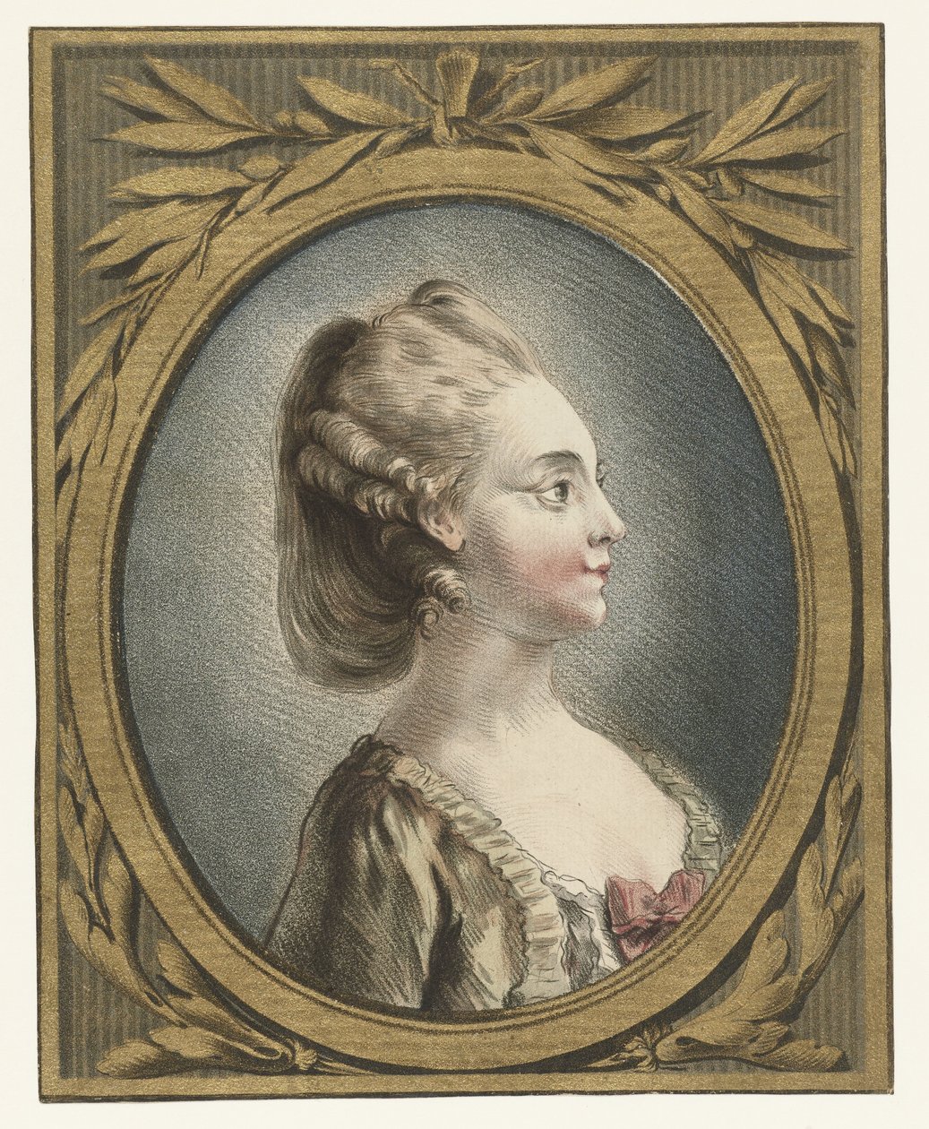 Portret van een jonge vrouw door Louis Marin Bonnet