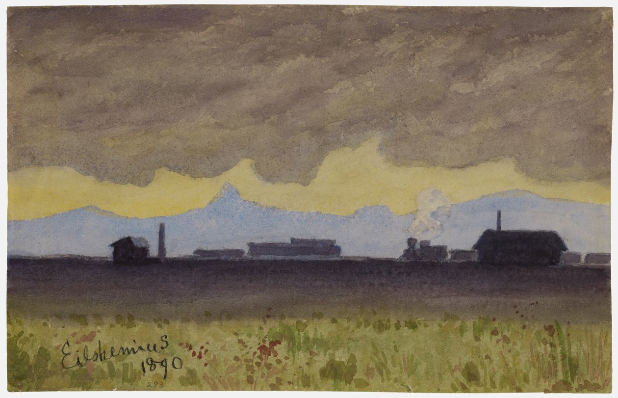 Treinlandschap in Arizona door Louis Michel Eilshemius