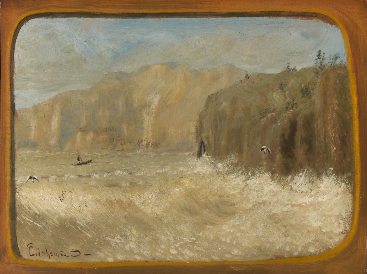 Twee Meeuwen en Kliffen, ca. 1913-1921 door Louis Michel Eilshemius