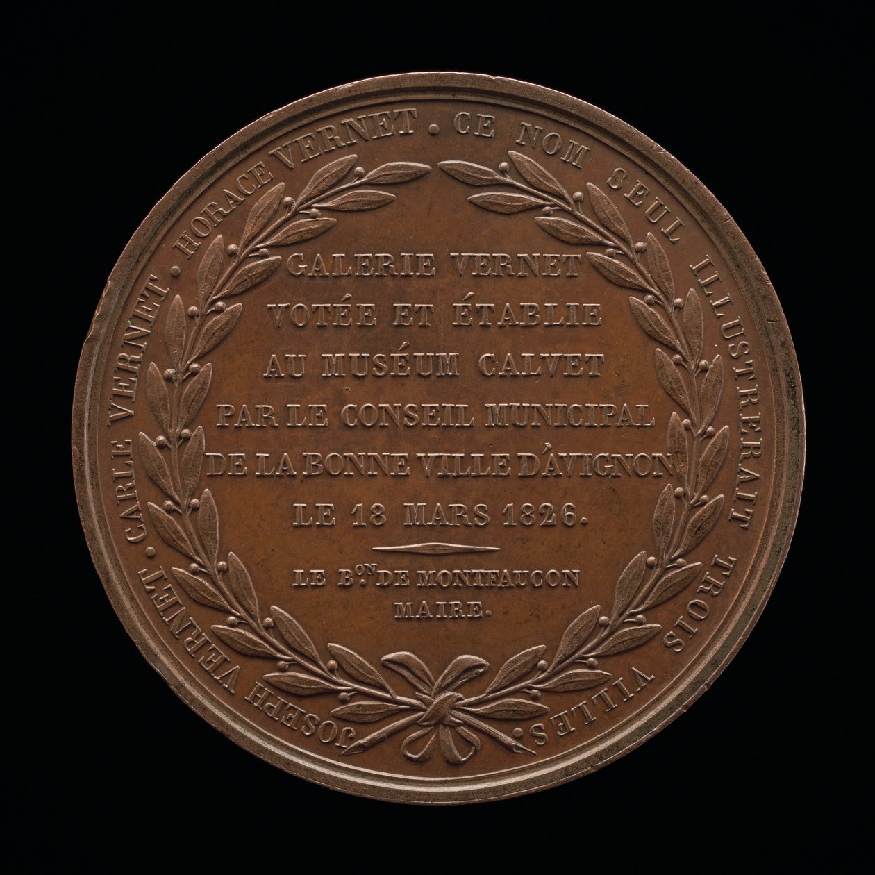 Inscriptie [achterzijde], 1826 door Louis Michel Petit