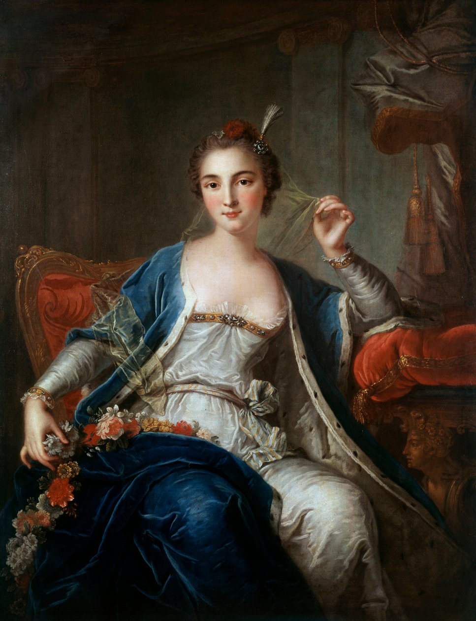 Portret van Mademoiselle Salle in 1737 door Louis Michel van Loo