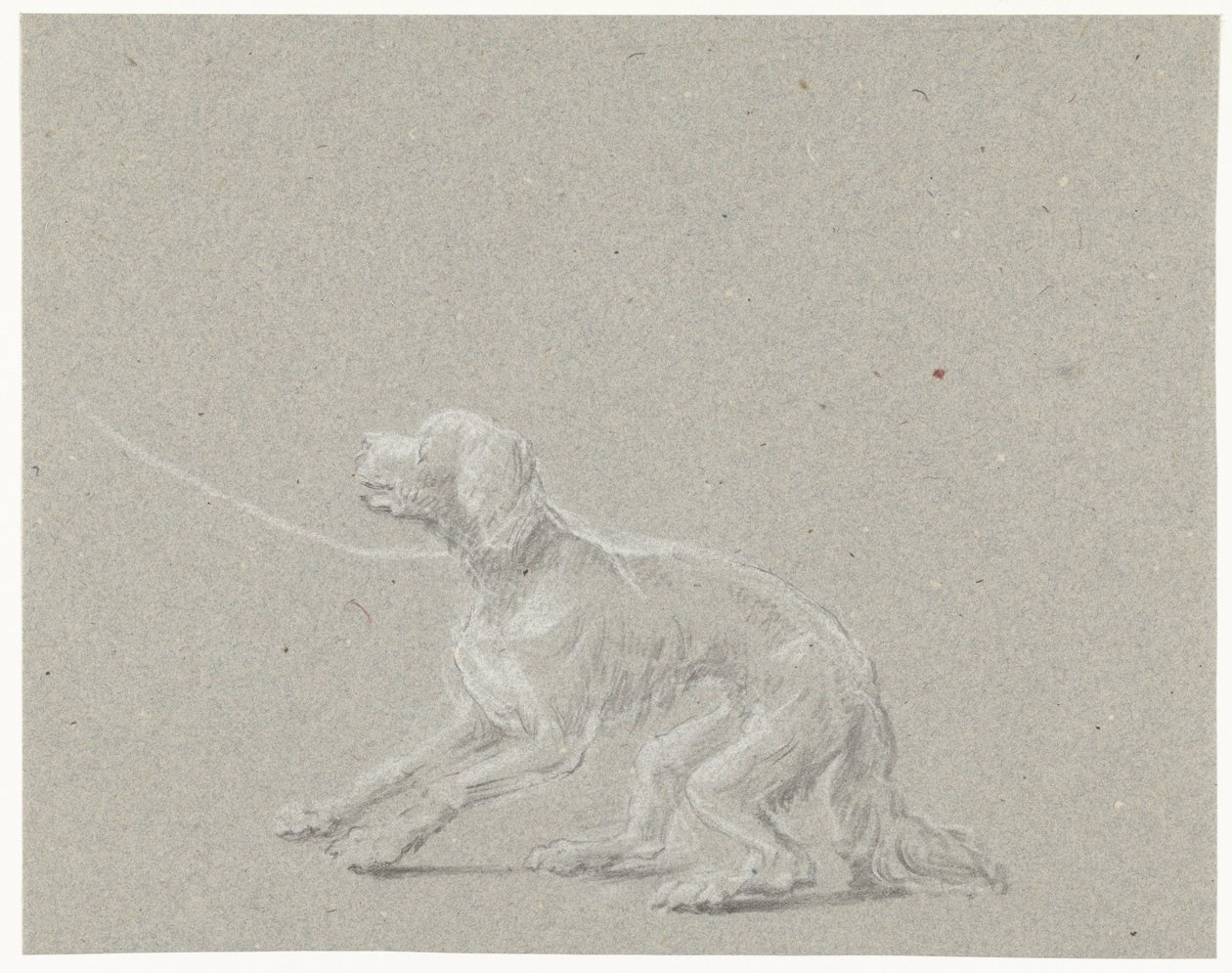 Hond aan een riem door Louis Moritz