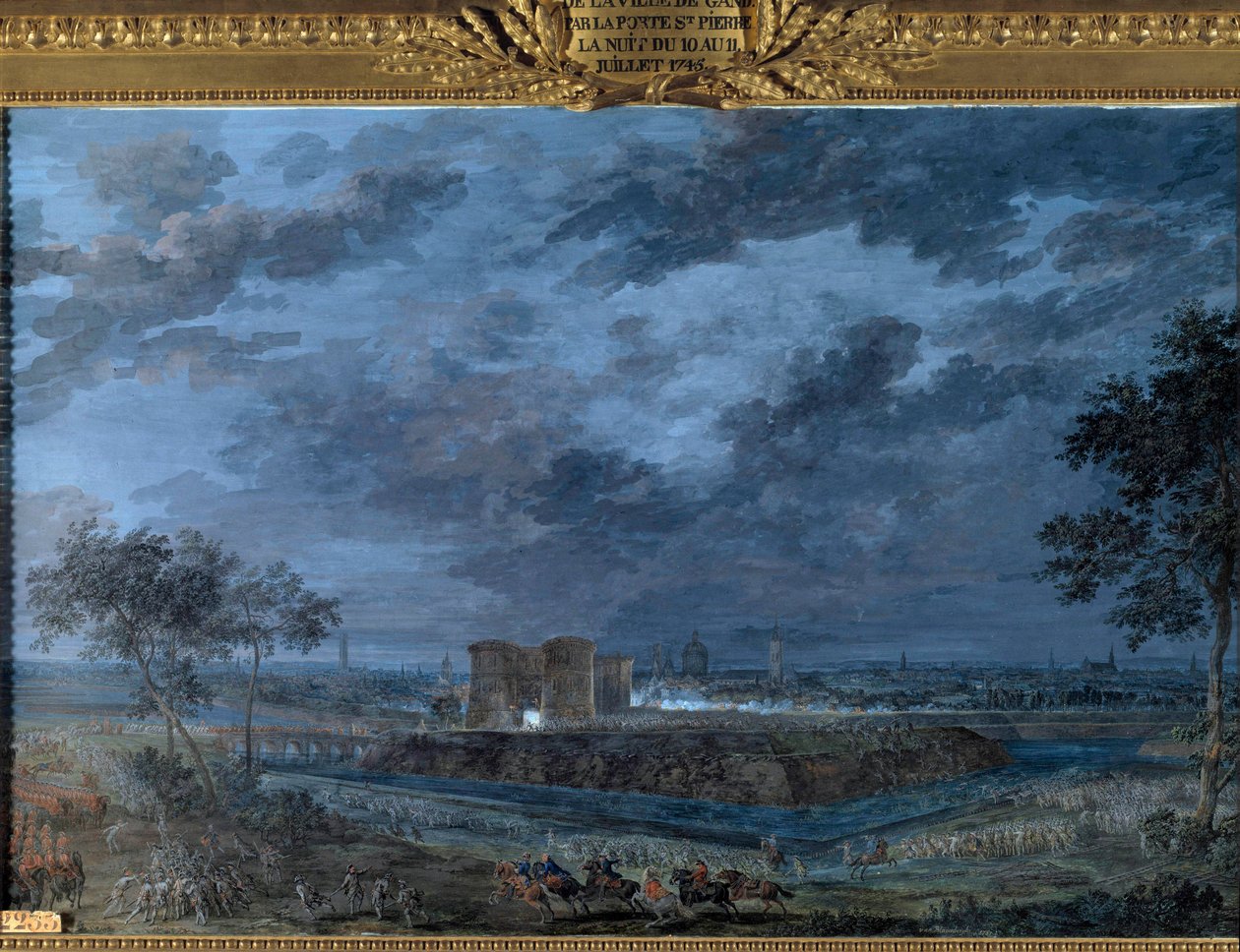 De inname van Gent in de nacht van 10 op 11 juli door Louis Nicolas van Blarenberghe