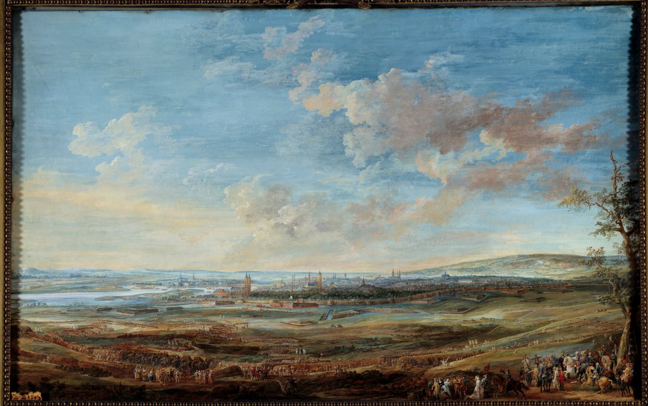 Oorlog van de Oostenrijkse Successie (1741-1748): Beleg van de stad Maastricht door de Maarschalken van Saksen en Lowendal van 16 april tot 10 mei 1748 door Louis Nicolas van Blarenberghe