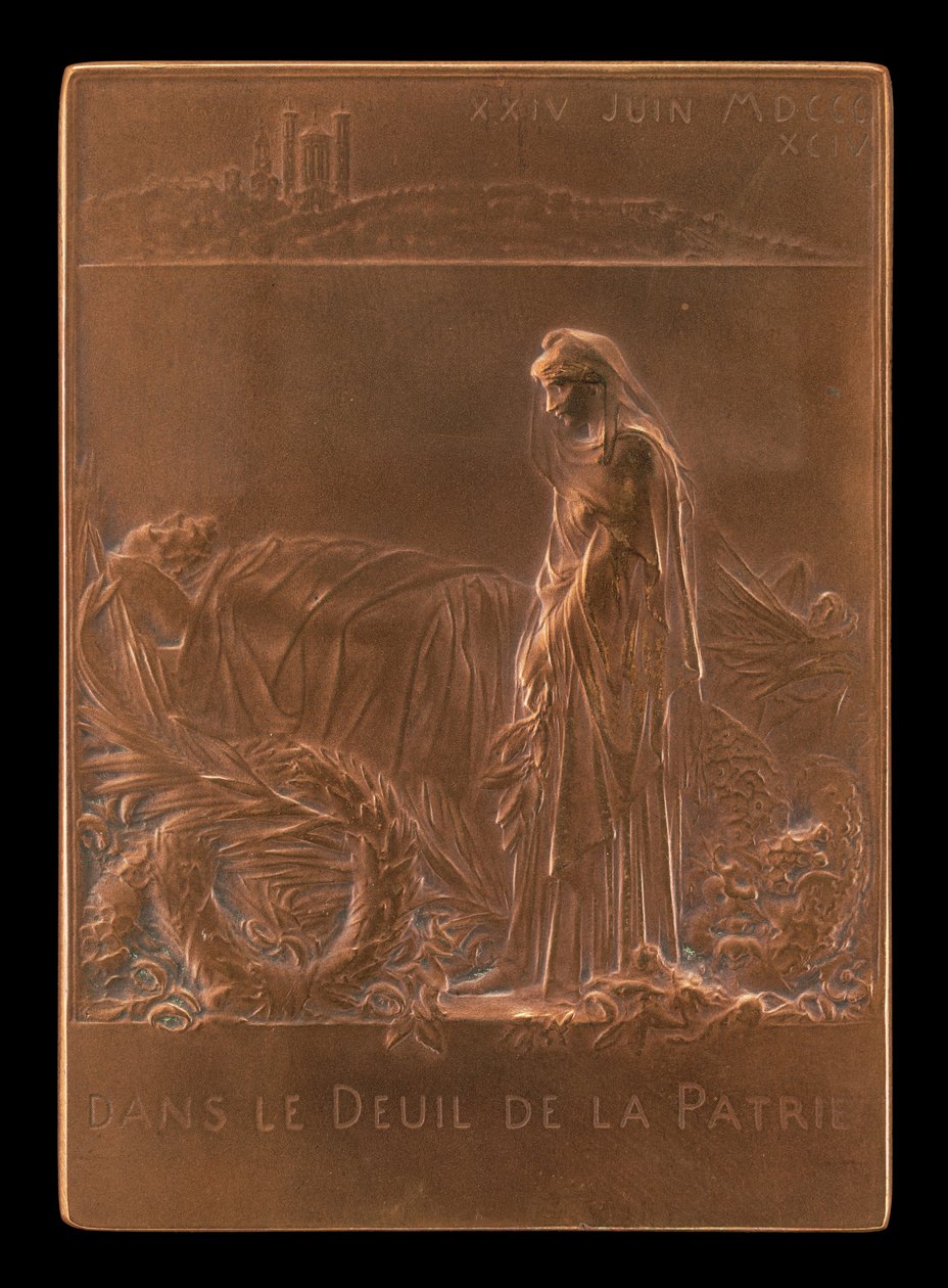 Frankrijk rouwt om de president van de republiek [achterzijde], 1894 door Louis Oscar Roty