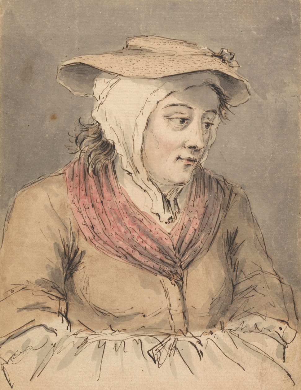 Een Visvrouw, Handen onder Schort door Louis Philippe Boitard