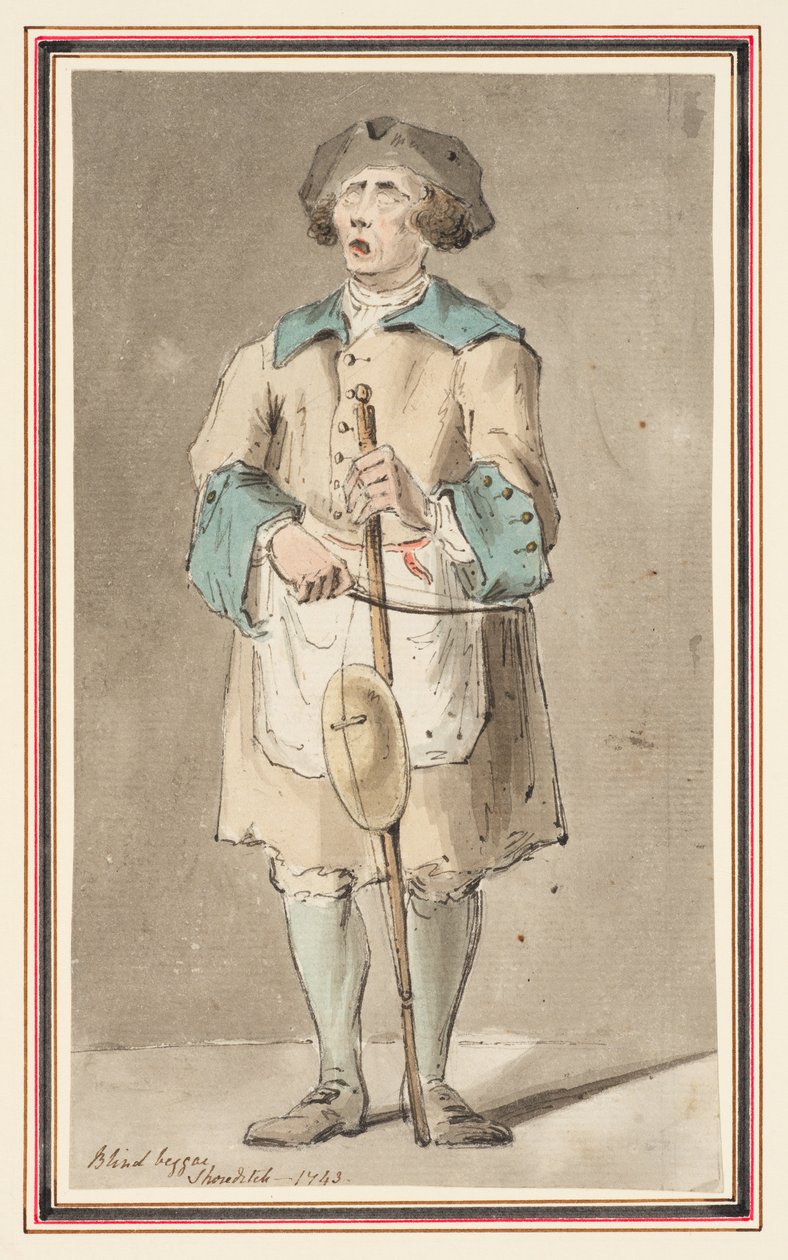Studie van een blinde bedelaar in Shoreditch door Louis Philippe Boitard