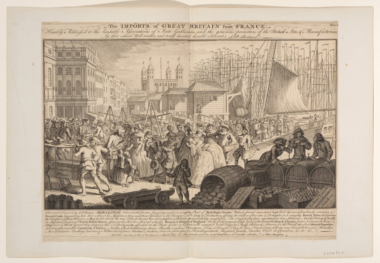 De importen van Groot-Brittannië uit Frankrijk door Louis Philippe Boitard