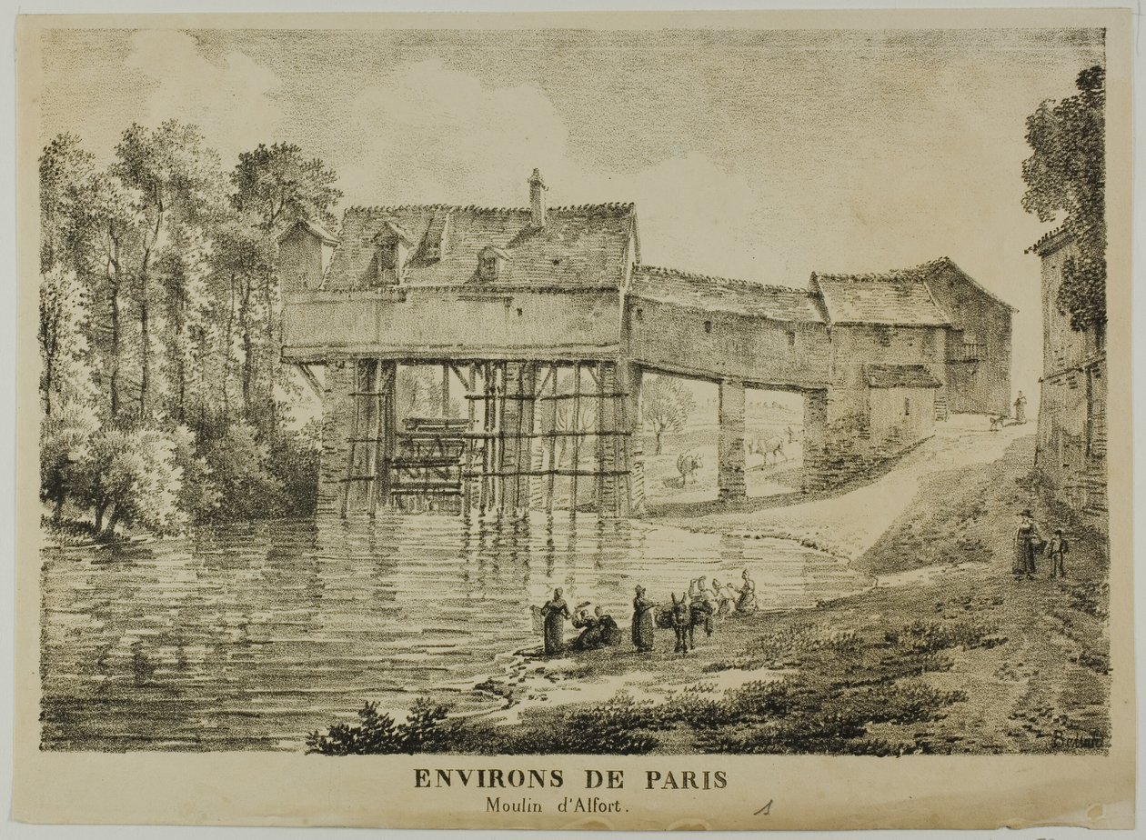 De Omgeving van Parijs: Alfort Molen door Louis Pierre Baltard