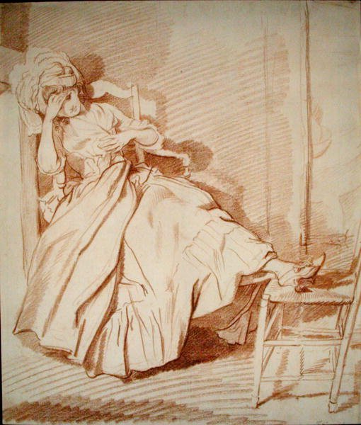 Studie van een Slapend Meisje door Louis Rolland Trinquesse