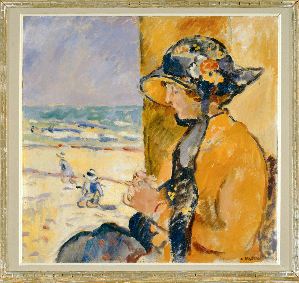 Vrouw en kinderen op het strand door Louis Valtat
