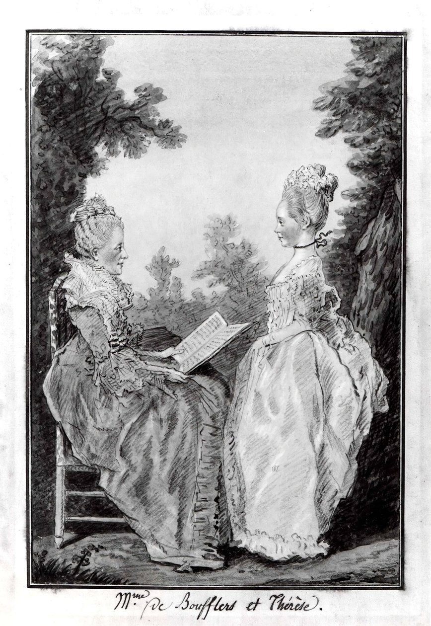 Madame la Comtesse de Boufflers en Thérèse door Louis de Carmontelle