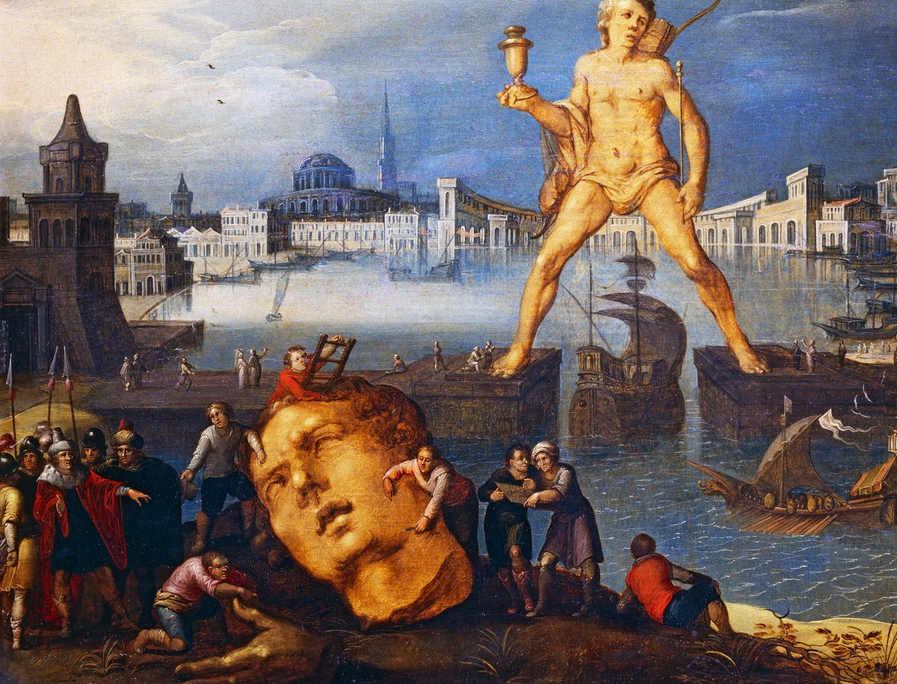 De Kolossus van Rhodos door Louis de Caulery
