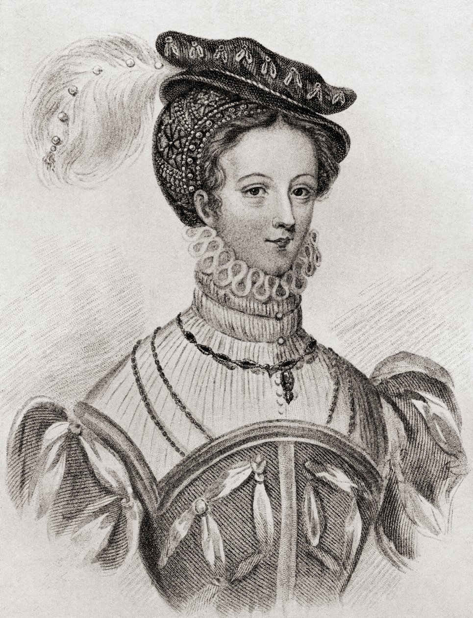Mary, Queen of Scots, 16 jaar oud, uit The Girl Through the Ages, gepubliceerd 1933 door Louisa Stuart Costello