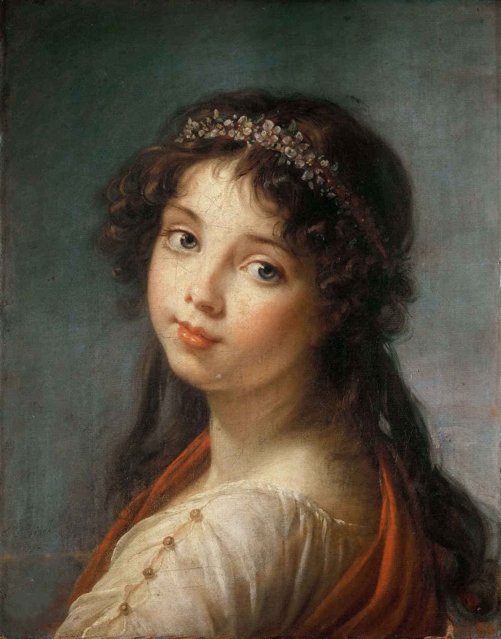 Portret van de dochter van de kunstenaar Jeanne-Lucie-Louise, dite Julie, 1792. door Elisabeth Louise Vigee Lebrun