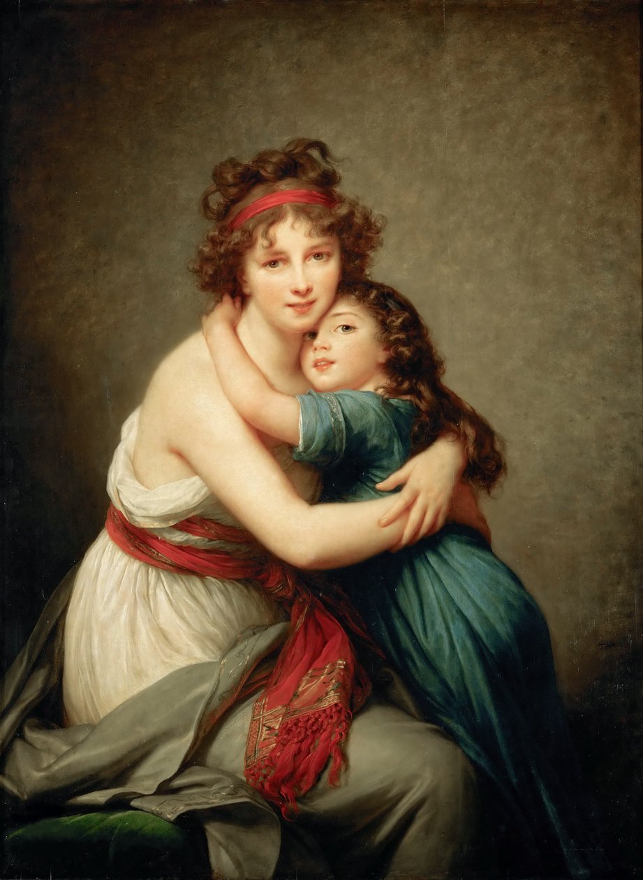 Zelfportret met haar Dochter, Julie door Elisabeth Louise Vigee Lebrun