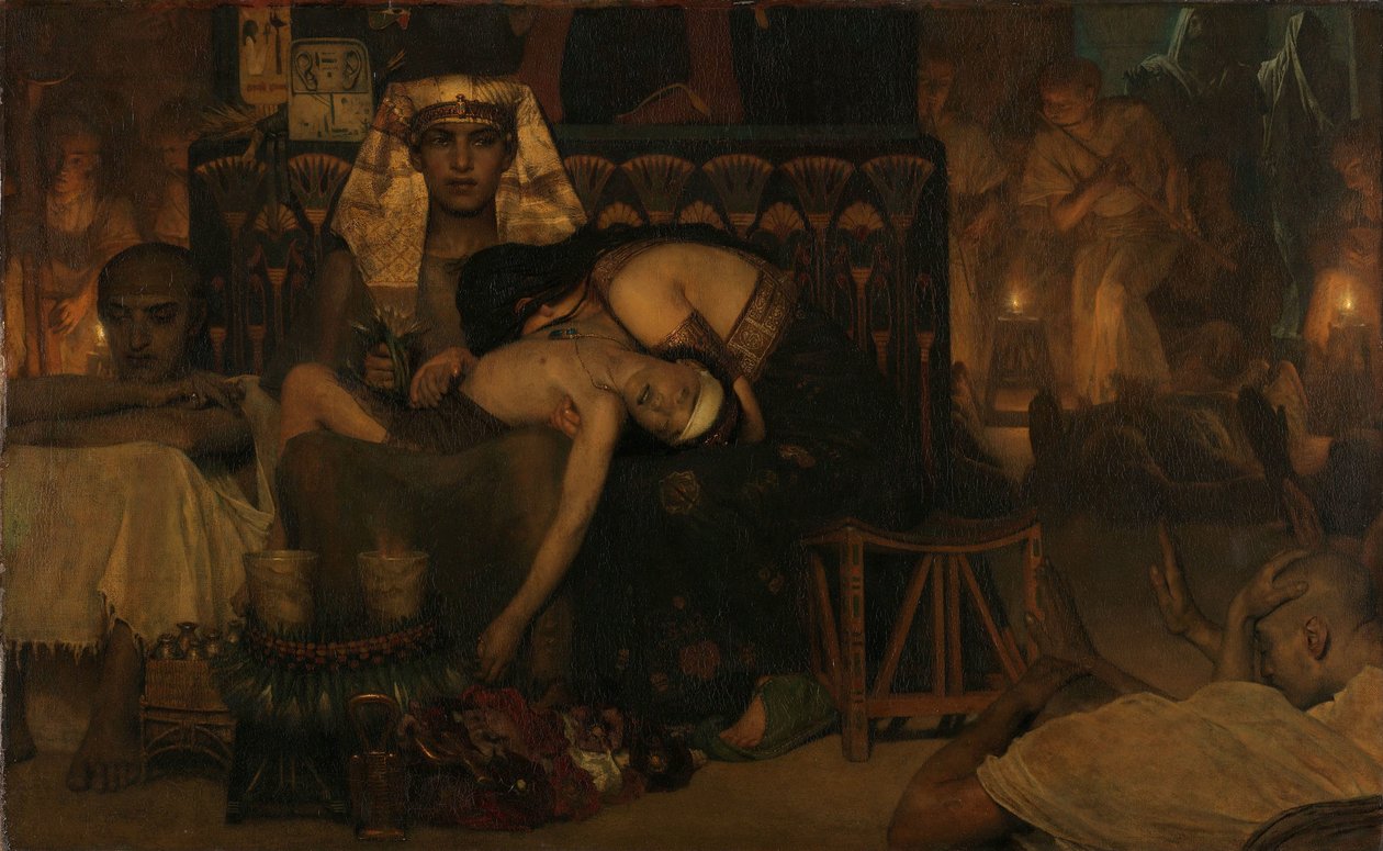 De dood van de eerstgeboren zoon van de farao door Lourens Alma Tadema
