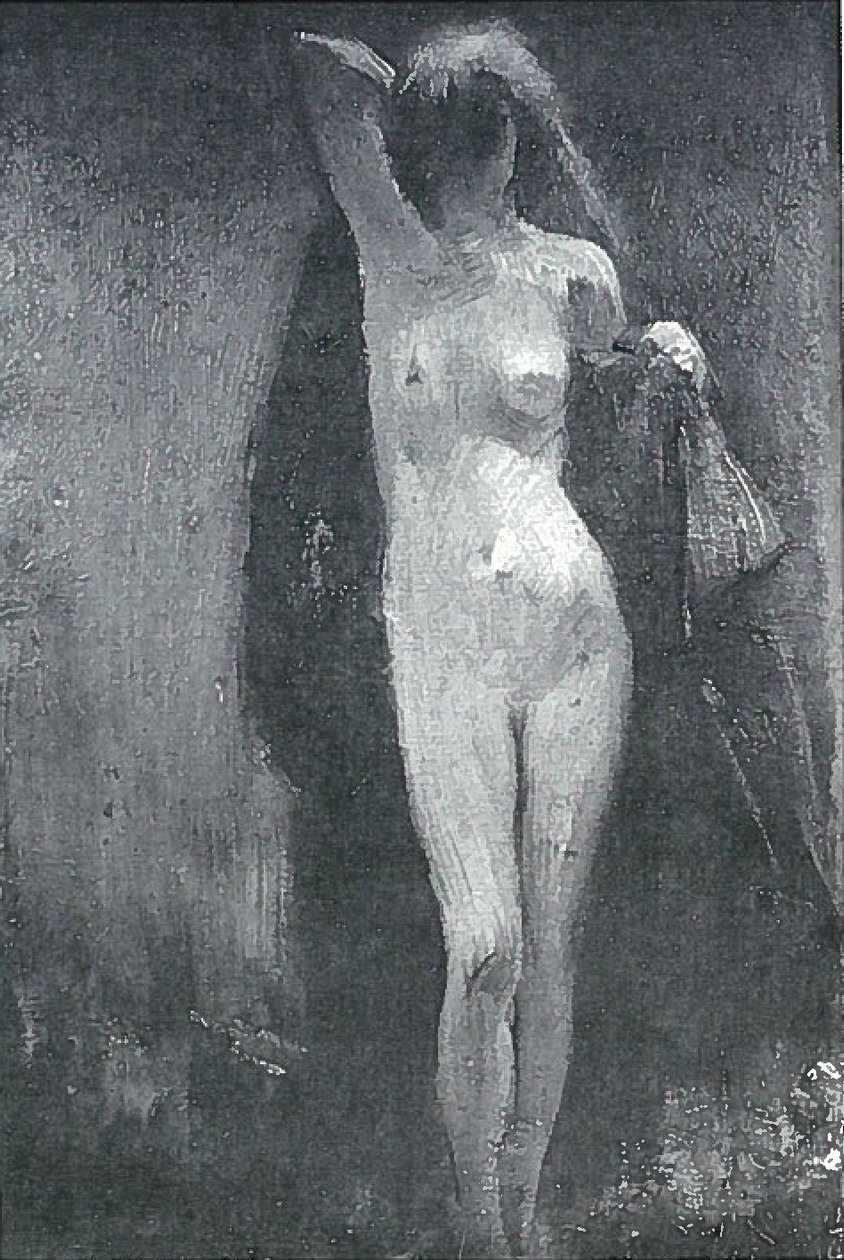 Naakt met rode mantel door Lovis Corinth
