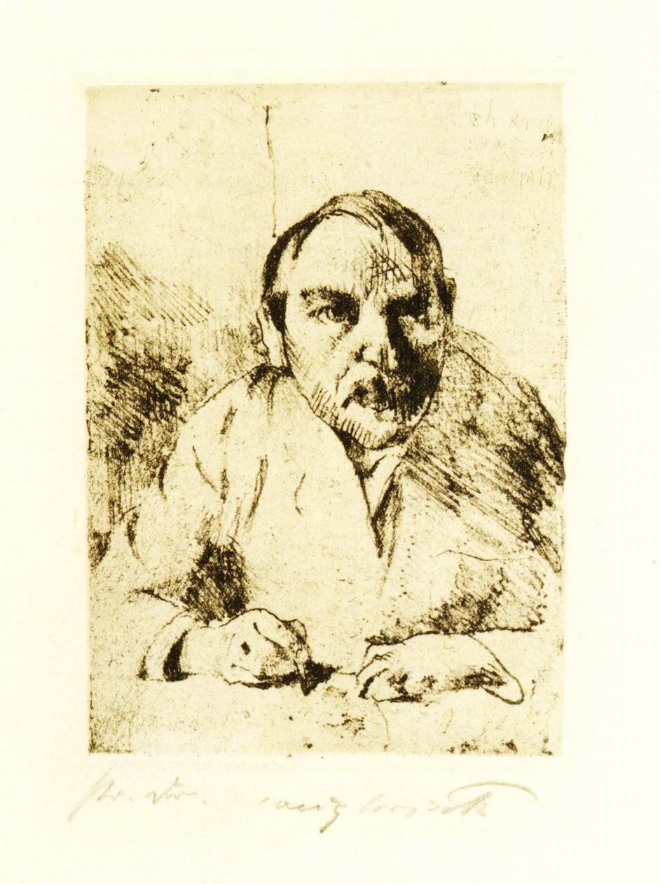 Zelfportret toen ik ziek was door Lovis Corinth