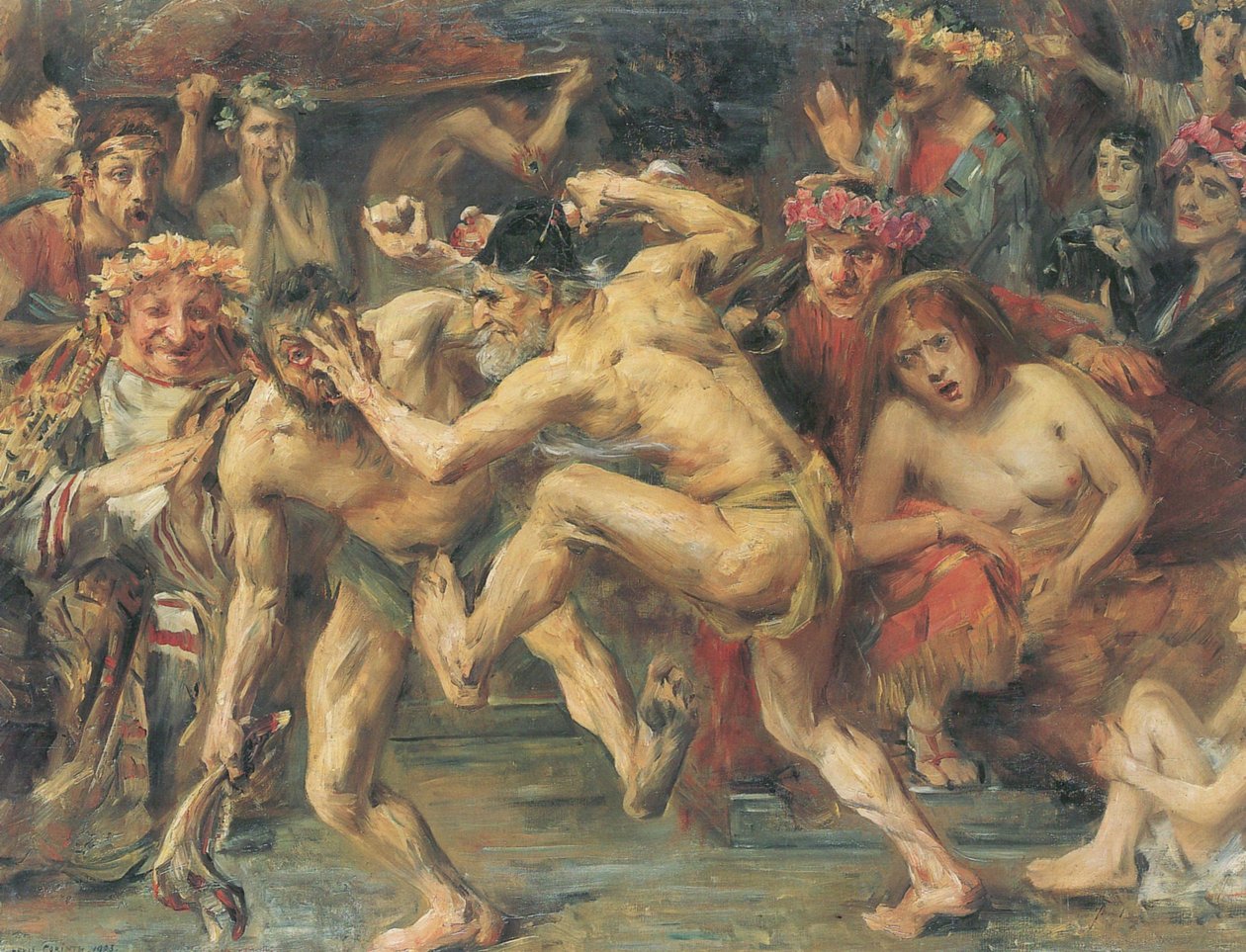 Odysseus in gevecht met de bedelaar door Lovis Corinth